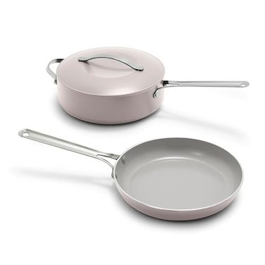 GreenPan Nova 10 Frying Pan Skillet and 437QT Saut Pan with Lid Oprahs Favorite Things 2024 PFASFree Ceramic Nonstick Induction Suitable Sear Fry Broil Dishwasher Oven Safe Clay
