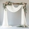 Xiomot Wedding Arch Draping Fabric 1 Panel 287 x 20FT Ivory Sheer Chiffon Backdrop Drapes for Wedding Ceremony Birthday Party Bridal Shower Outdoor Decoration