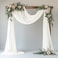 Xiomot Wedding Arch Draping Fabric 1 Panel 287 x 20FT Ivory Sheer Chiffon Backdrop Drapes for Wedding Ceremony Birthday Party Bridal Shower Outdoor Decoration