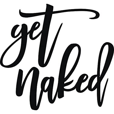 Vivegate Get Naked Sign 15 X 19 Get Naked Sign for Bathroom Wall Decor Bath Word Art Decals Black Metal Letters