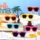 Jetec 6 Pcs Hello Summer Tiered Tray Decor Wooden Sunglasses Table Centerpieces Set Sunshine Wooden Tabletop Decoration Rustic Table Decor for Farmhouse Home Kitchen Shelf Office