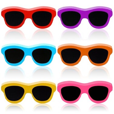 Jetec 6 Pcs Hello Summer Tiered Tray Decor Wooden Sunglasses Table Centerpieces Set Sunshine Wooden Tabletop Decoration Rustic Table Decor for Farmhouse Home Kitchen Shelf Office