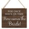 Ryeolo Rustic Wedding Sign Here Comes the Bride Wood Hanging Signs Decorations Ring Bearer Sign 102x78 Inches Wall Pediments