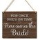 Ryeolo Rustic Wedding Sign Here Comes the Bride Wood Hanging Signs Decorations Ring Bearer Sign 102x78 Inches Wall Pediments