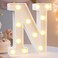Pooqla LED Marquee Letter Lights Sign Light Up Alphabet Letter for Home Party Wedding Decoration N