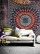 Bless International Handmade Indian hippie Bohemian Psychedelic Peacock Mandala Wall hanging College Dorm Beach Throws Table Cloth Bedding Tapestry Golden Blue Poster30x40Inches76x101cms