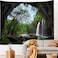 Llamazing Forest Home Decor Tapestry Living Room Bedroom Decoration Curtain for Landscape and Magic Waterfall 78L60W