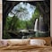 Llamazing Forest Home Decor Tapestry Living Room Bedroom Decoration Curtain for Landscape and Magic Waterfall 78L60W