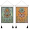 Jufay Pack of 2 Sun and Moon Tapestries Moth Tapestry Orange and Green Flower Vine Wall Hanging 138 x 197 inches