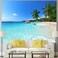 Racunbula Ocean Beach Wall Tapestry Tropical Paradise with Coconut and Palm Trees for Home Decor