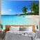 Racunbula Ocean Beach Wall Tapestry Tropical Paradise with Coconut and Palm Trees for Home Decor