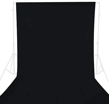 GFCC Black Backdrop Curtain Polyester 6FT x 10FT for Wedding Party Banquet Fabric Backdrop
