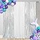 SquarePie Sequin Curtain 2FT x 8FT Silver 2pcs Backdrop Background for Wedding Party Christmas