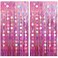 CHAROUP 2 Pack Pink Party Streamers Tinsel Curtain with 2 Pack Garlands