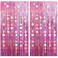 CHAROUP 2 Pack Pink Party Streamers Tinsel Curtain with 2 Pack Garlands