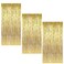 BigBigMe Gold Fringe Backdrop 3 Pack Gold Foil Curtains Party Streamers for Birthday Wedding Bachelorette Party Decor Disco Party Decor