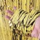 BigBigMe Gold Fringe Backdrop 3 Pack Gold Foil Curtains Party Streamers for Birthday Wedding Bachelorette Party Decor Disco Party Decor