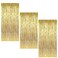 BigBigMe Gold Fringe Backdrop 3 Pack Gold Foil Curtains Party Streamers for Birthday Wedding Bachelorette Party Decor Disco Party Decor