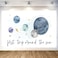 YaNuts First Trip Around The Sun Space Backdrop 1st Birthday Party Supplies Extra Large Planets Background Banner Baby Shower Party Decor 6x36ft BLUE