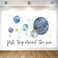 YaNuts First Trip Around The Sun Space Backdrop 1st Birthday Party Supplies Extra Large Planets Background Banner Baby Shower Party Decor 6x36ft BLUE