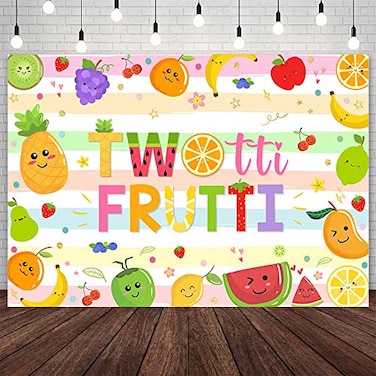 AIBIIN 7x5ft Twotti Frutti Backdrop Summer Fruit Theme Birthday Photography Background Girls 2nd Birthday Party Decorations Banner Photo Studio Props