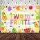 AIBIIN 7x5ft Twotti Frutti Backdrop Summer Fruit Theme Birthday Photography Background Girls 2nd Birthday Party Decorations Banner Photo Studio Props