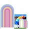 AOSTO Rainbow Arch Backdrop Cover for Birthday Baby Shower Party Decoration4x7ft Double Sided Pastel Rainbow Background Elastic Fabric Cover GX1497