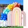 AOSTO Rainbow Arch Backdrop Cover for Birthday Baby Shower Party Decoration4x7ft Double Sided Pastel Rainbow Background Elastic Fabric Cover GX1497