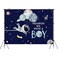 Aperturee 7X5ft Outer Space Baby Shower Backdrop Its A Boy Rocket Astronaut Planet Galaxy Stars Universe Photography Background Kids Party Decoration Banner Studio Booth Props Cake Table Clear