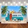 Avezano Beach Party Backdrop Blue Caravan Travel Surf Birthday Party Decorations Background Summer Tropical Seaside Bus Tapestry Props 7x5ft