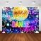 Avezano Disco Party Backdrop Kids Hip Hop Dancing Birthday Dance Decorations Background Retro Neon Glow 1970s Dance Party Photoshoot Backdrops 7x5ft
