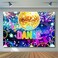 Avezano Disco Party Backdrop Kids Hip Hop Dancing Birthday Dance Decorations Background Retro Neon Glow 1970s Dance Party Photoshoot Backdrops 7x5ft