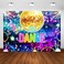 Avezano Disco Party Backdrop Kids Hip Hop Dancing Birthday Dance Decorations Background Retro Neon Glow 1970s Dance Party Photoshoot Backdrops 7x5ft