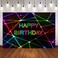 Avezano Glow Neon Birthday Background Neon Lights Happy Birthday Backdrop Lets Glow Birthday Party Backgrounds Dessert Table Banner 7x5ft