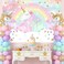 Avezano Unicorn Backdrop for Girls Birthday 7x5ft Rainbow Unicorn Birthday Decorations Happy Birthday Banner Background Photo Booth Props