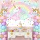 Avezano Unicorn Backdrop for Girls Birthday 7x5ft Rainbow Unicorn Birthday Decorations Happy Birthday Banner Background Photo Booth Props
