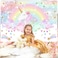 Avezano Unicorn Backdrop for Girls Birthday 7x5ft Rainbow Unicorn Birthday Decorations Happy Birthday Banner Background Photo Booth Props