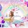 Avezano Unicorn Birthday Backdrop Gold Glitter Rainbow Unicorn Backdrop for Girls Birthday Party Decorations 7x5ft