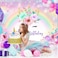 Avezano Unicorn Birthday Backdrop Gold Glitter Rainbow Unicorn Backdrop for Girls Birthday Party Decorations 7x5ft