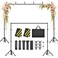 Womnwomn Backdrop Stand 10x75ft Height Adjustable and Width Adjustable Backdrop Stand Back Drop Stand for Balloon Arch Photo Parties