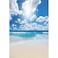Baocicco 5x7ft Seaside Beach Backdrop Blue Pure Sea Water Backdrops Blue Sky White Cloud Seaside Wedding Tropical Siesta Back Ddrop Holiday Festival Photo Shooting Props Booth Props