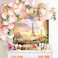 Baocicco 6x6ft Paris Panorama Effel Tower Garden Backdrop Vinyl Photography Background High Platform Sunset Glow Landscape Flower Bouquet Old Lantern
