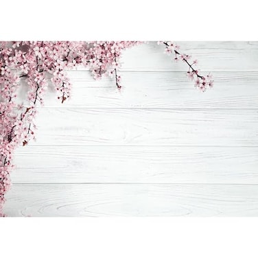 Baocicco 7x5ft Valentines Day Backdrop Countryside Rustic White Wood Plank with Wood Texture Spring Pink Blossom Peach Apricot Cherry Background Children Baby Adults Portraits Backdrop
