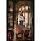 Baocicco Magic Library Interior Blackboard Backdrop 3x5ft Photography Background Reading Room Bookshelf Arched Window Magician Indoor Light Luxury Home Fortune Teller College