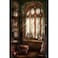 Baocicco Magic Library Interior Blackboard Backdrop 3x5ft Photography Background Reading Room Bookshelf Arched Window Magician Indoor Light Luxury Home Fortune Teller College