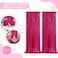 B-COOL BCOOL Fuchsia Sequin Backdrop Curtains Hot Pink Glitter Backdrop 2 Panels 2ftx8ft Girls Party Backdrop Fabric for Sweetheart Birthday Wedding Party Decorations