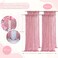 B-COOL BCOOL Sequin Backdrop Curtain Fuchsia Pink Backdrop Drapes 4 Panels 2ftx8ft Pink Glitter Backdrop for Photo Ceremony Sweetheart Grils Party Decoration