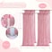 B-COOL BCOOL Sequin Backdrop Curtain Fuchsia Pink Backdrop Drapes 4 Panels 2ftx8ft Pink Glitter Backdrop for Photo Ceremony Sweetheart Grils Party Decoration