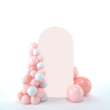bricia Wedding Arch Backdrop Stand Cover 5FT Double Sided Stretchy Arch Cover Fitted Wedding Birthday Party Banquet Decoration Blush Pink 60Lx252W