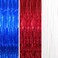 BRTOPMY 3 Packs 32ft x 83ft Shimmer Red White Blue Metallic Tinsel Curtain Patriotic Shiny Foil Fringe Curtain Photo Backdrop for Multipurpose Occasions